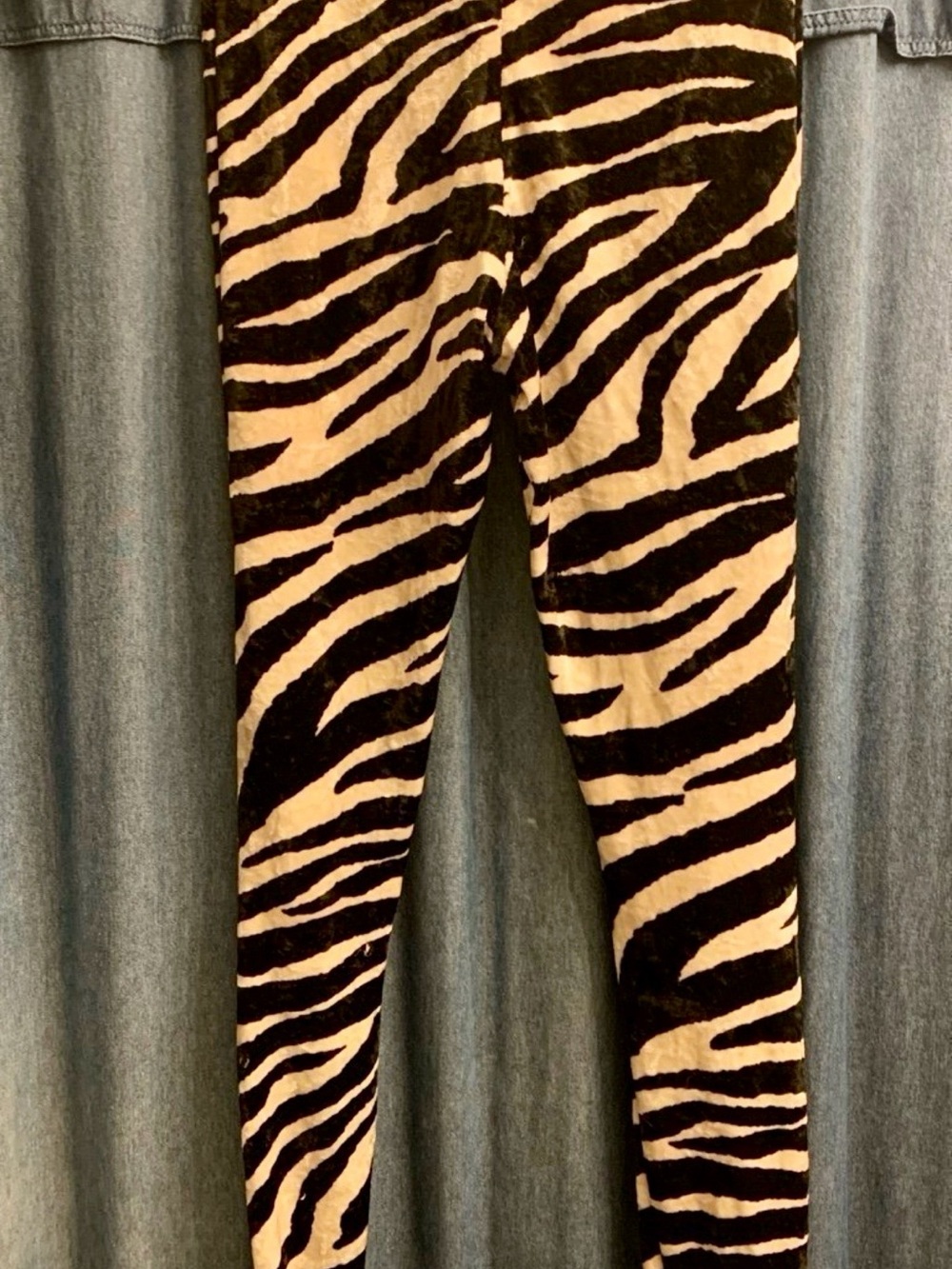 Black and White Zebra Print Leggings True Vintage 1980’s XS Rock & Roll